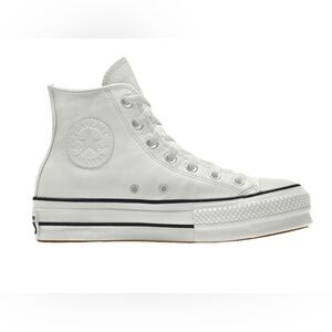 White Leather Platform Converse